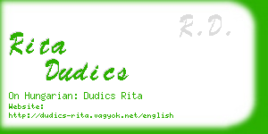 rita dudics business card